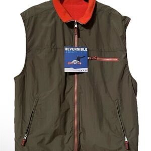 Reversible Men's Olive & Orange Zip Vest